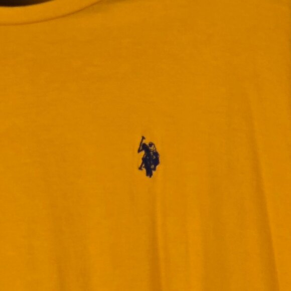 U.S. Polo Assn Long Sleeve‎ T-Shirt 3XL Mustard Yellow Cotton Logo Tee Casual - Picture 7 of 7